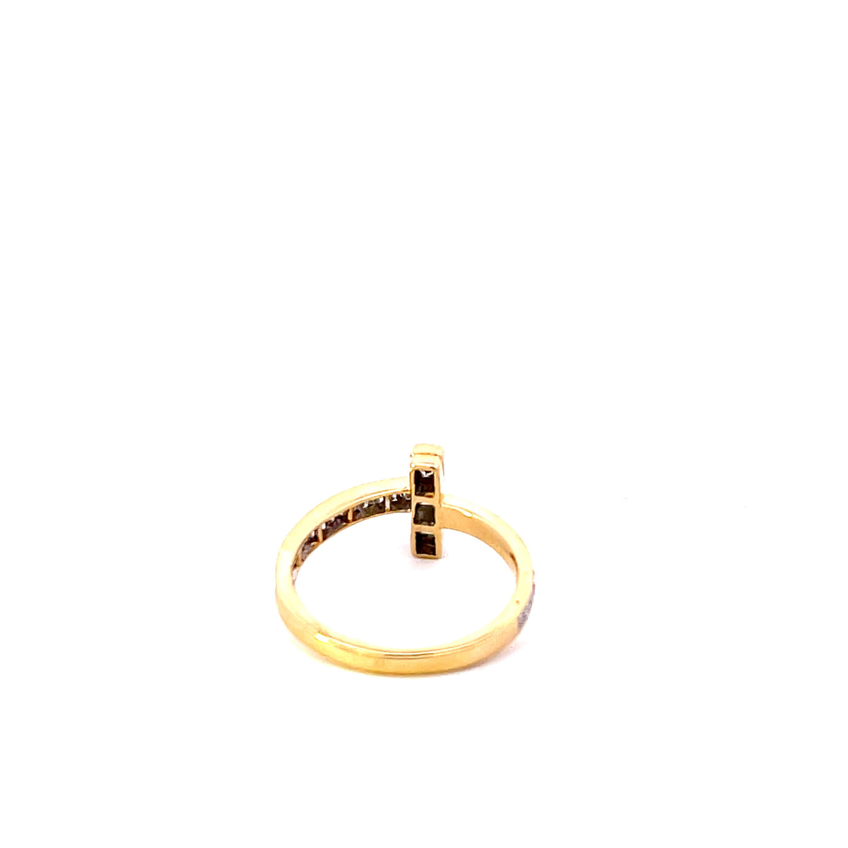 Gold Diamond Cross Ring