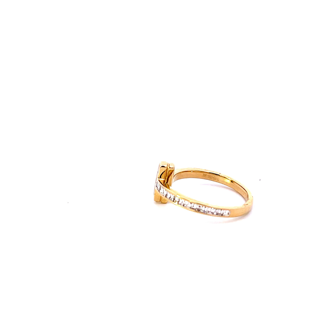 Gold Diamond Cross Ring