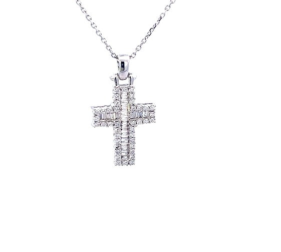 Diamond White Gold Cross Pendant
