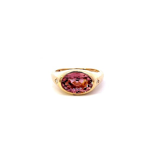 Pink Tourmaline 14KY Gold Ring