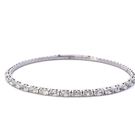 White Gold and Diamond Bangle