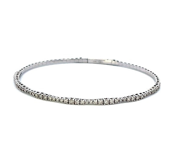 White Gold and Diamond Bangle