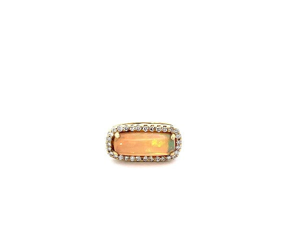Gold and Diamond Opal Ring
