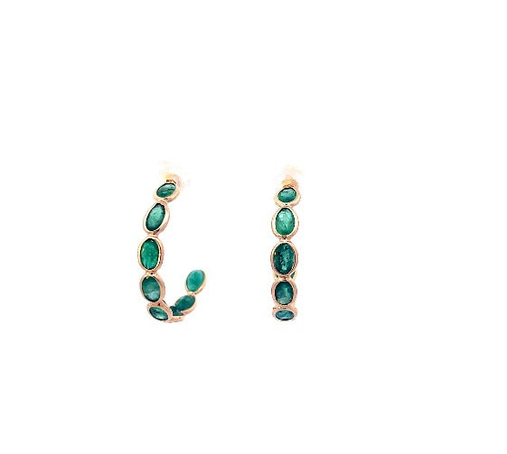 Yellow Gold and Emerald Earrings