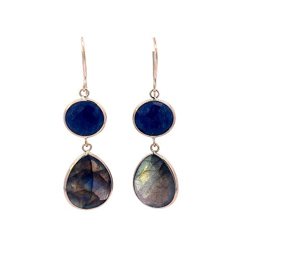 Blue Lapis &amp; Labradorite Earrings