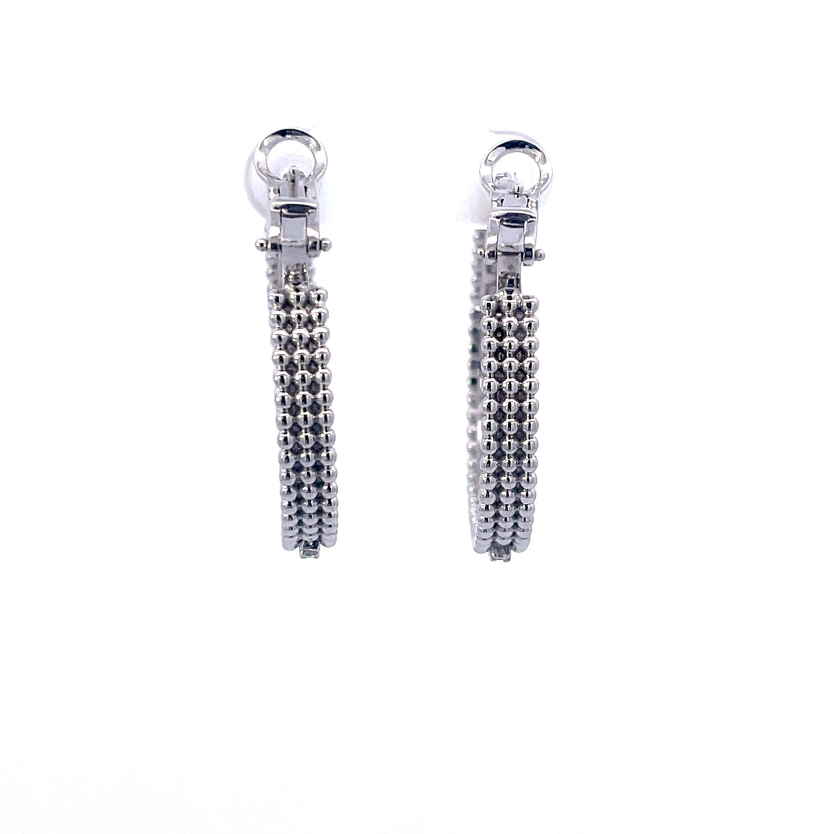 Diamond White Gold Hoops