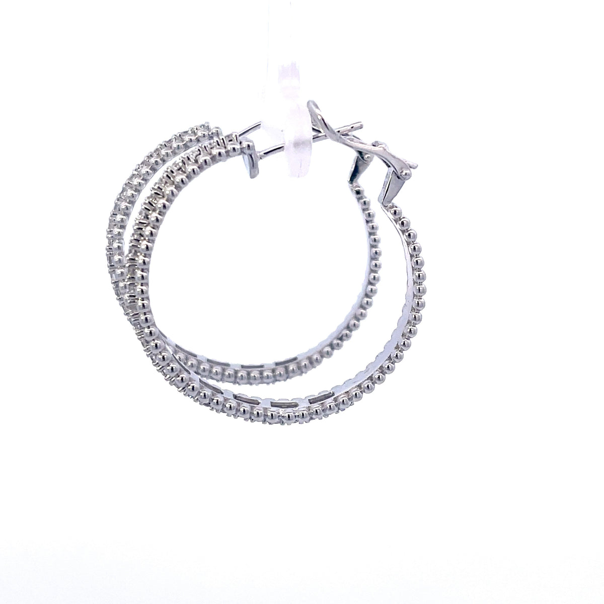 Diamond White Gold Hoops