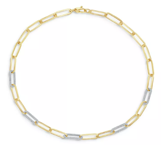 HM Diamond Paperclip Necklace