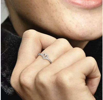 Pandora Sparkling Wishbone Heart Ring Anfesas Jewelers