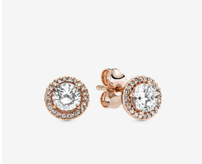 Pandora Round Sparkle Halo Stud Earrings