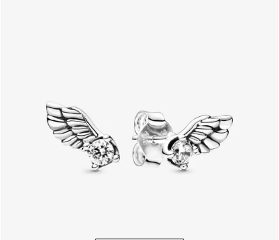 Pandora Sparkling Angel Wing Stud Earrings