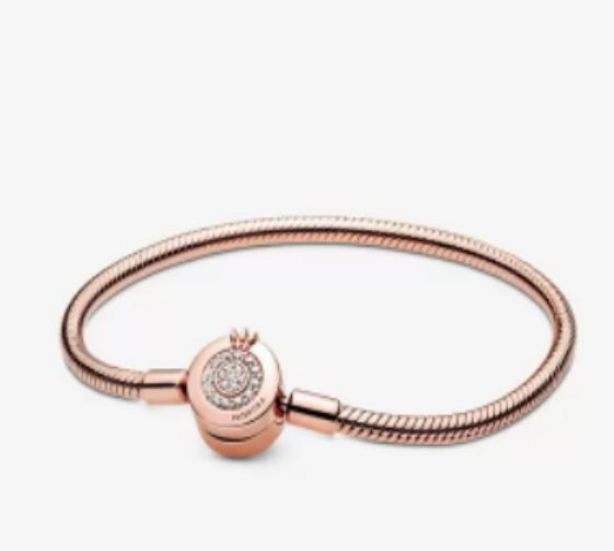 Pandora Moments Sparkling Crown O Snake Chain Bracelet