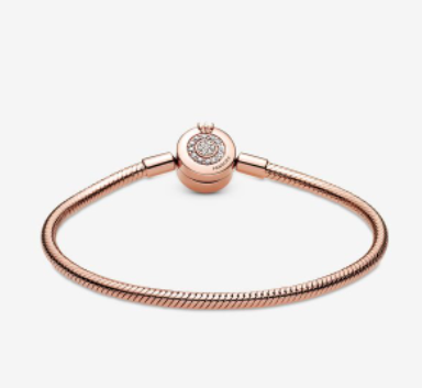 Pandora Moments Sparkling Crown O Snake Chain Bracelet