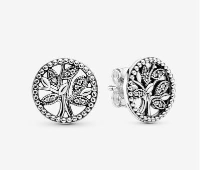 Pandora Sparkling Family Tree Stud Earrings