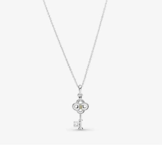 Pandora Two-tone Key &amp; Flower Necklace