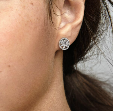 Pandora Sparkling Family Tree Stud Earrings