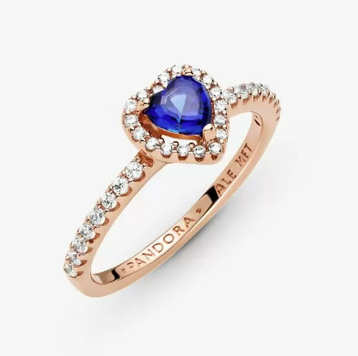 Pandora Sparkling Blue Elevated Heart Ring