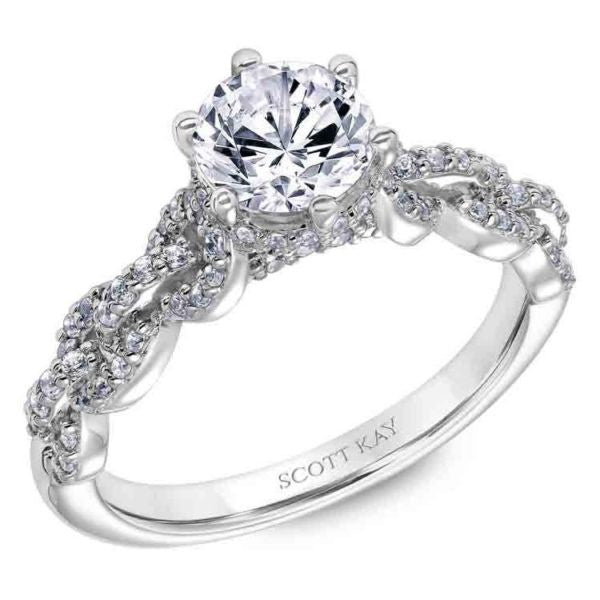 Scott Kay 14k White Gold Embrace Engagement Ring in Raleigh, NC