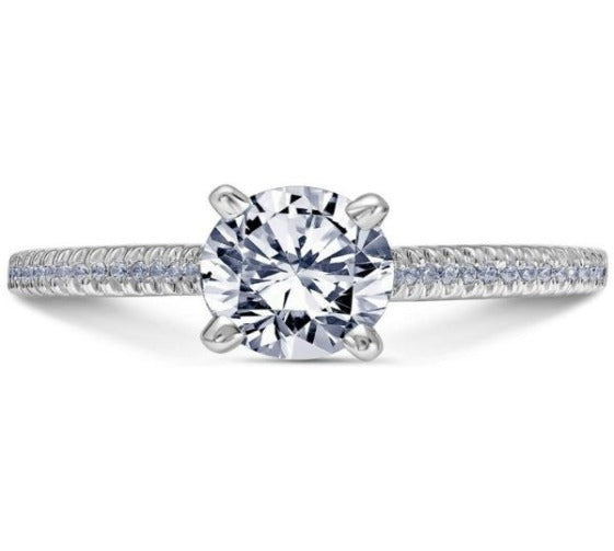 Scott Kay 14k White Gold Pave Engagement Ring in Garner, NC