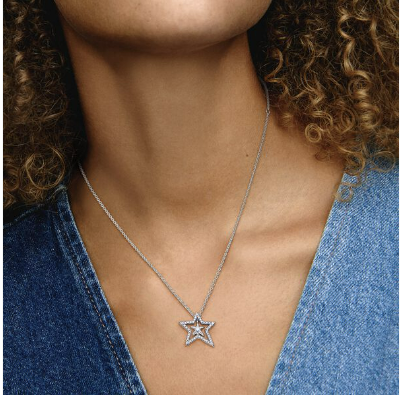Pandora Pavé Asymmetric Star Collier Necklace