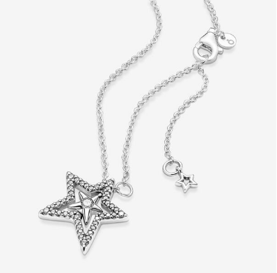 アクセサリー  ORDER SOLID STAR WITH PAVE CZ Sparkling Crossover Star Necklace Set