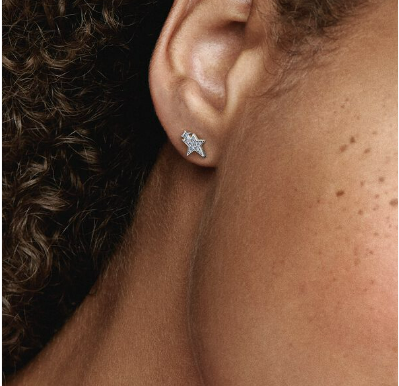 Pandora Sparkling Asymmetric Stars Stud Earrings