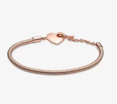 Pandora Moments Heart T-Bar Snake Chain Bracelet