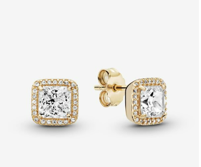 Pandora Square Sparkle Halo Stud Earrings