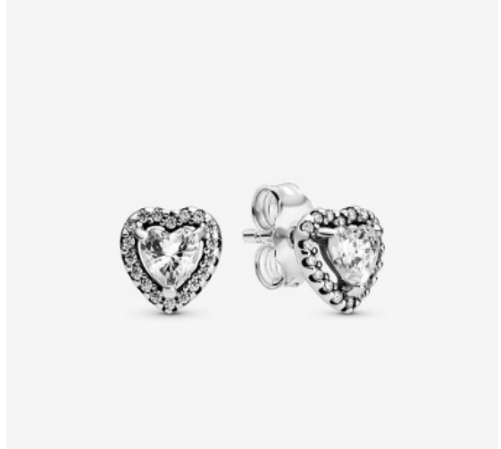 Pandora Elevated Heart Stud Earrings