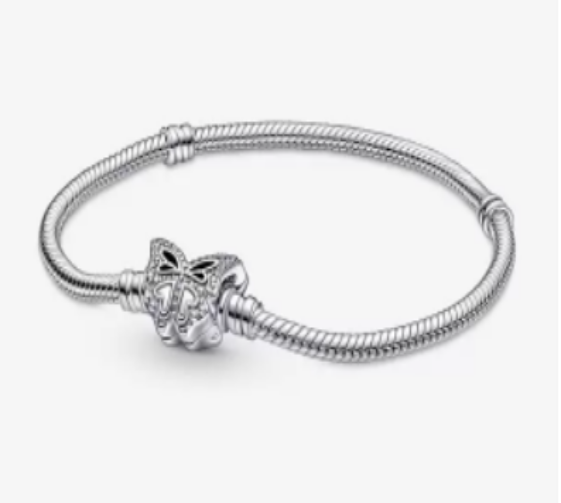 Pandora Moments Butterfly Clasp Snake Chain Bracelet
