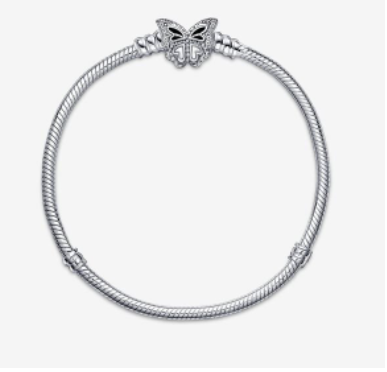Pandora Moments Butterfly Clasp Snake Chain Bracelet
