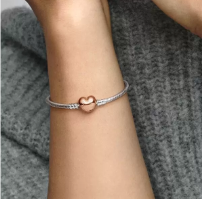Pandora Moments Heart Clasp Snake Chain Bracelet