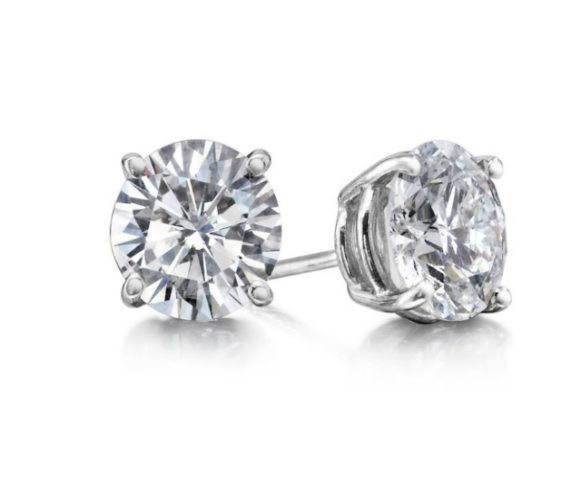 3 Prong .50CT Moissanite Studs