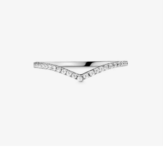 Pandora Sparkling Wishbone Ring