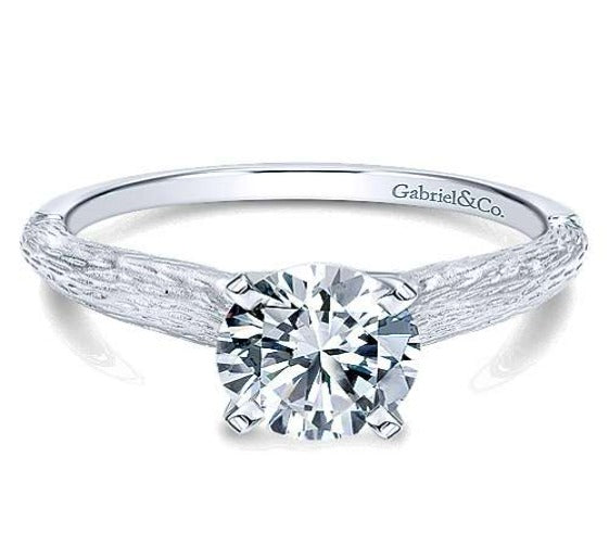 14k White Gold Round Solitaire Ring in Raleigh