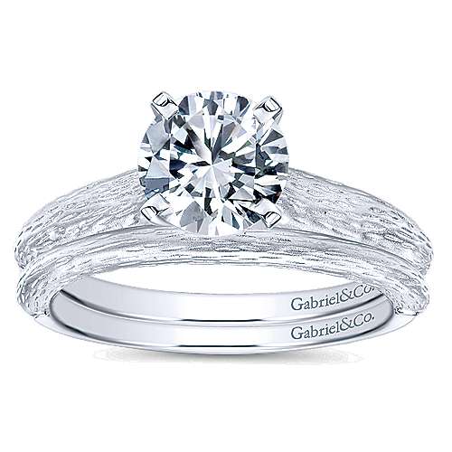 14k White Gold Round Solitaire Ring in Raleigh