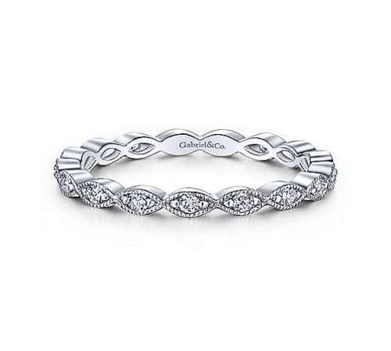 14k White Gold Eternity Stackable Ladies Ring in Raleigh