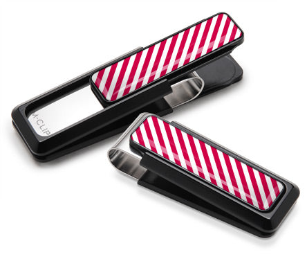 Red &amp; White Inlay Money Clip