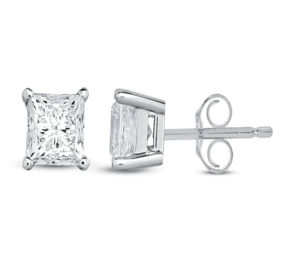 4 Prong .50CT Princess Diamond Studs